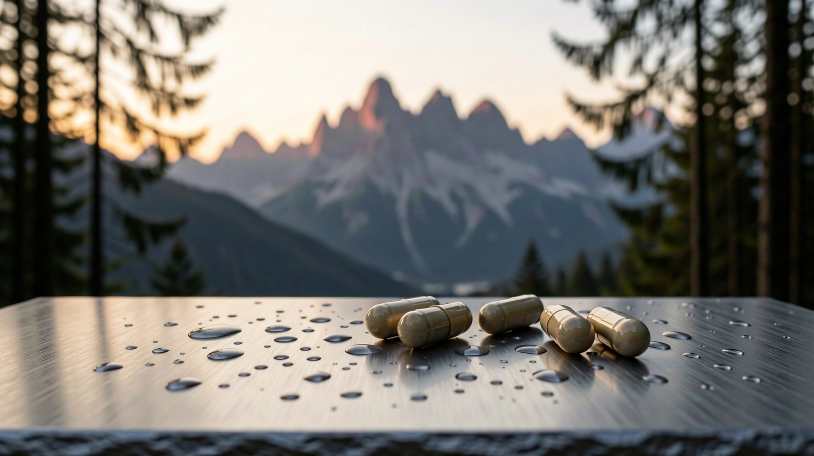 Alpine peaks at dawn